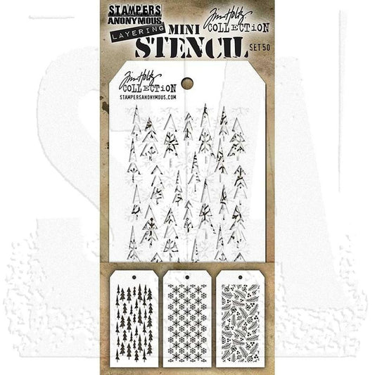 Tim Holtz - MINI STENCIL SET 50 (3 EA.)