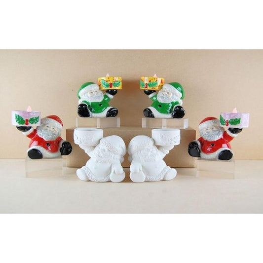 Christmas Sitting Santa T-light holder (mixed styles) - box quantity 6