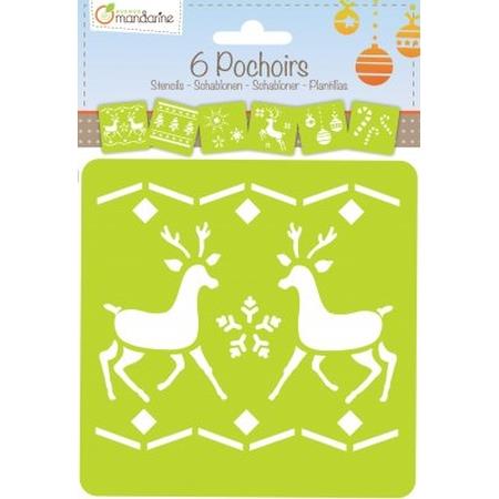 Set of 6 stencils, Christmas 2 Pack of 3