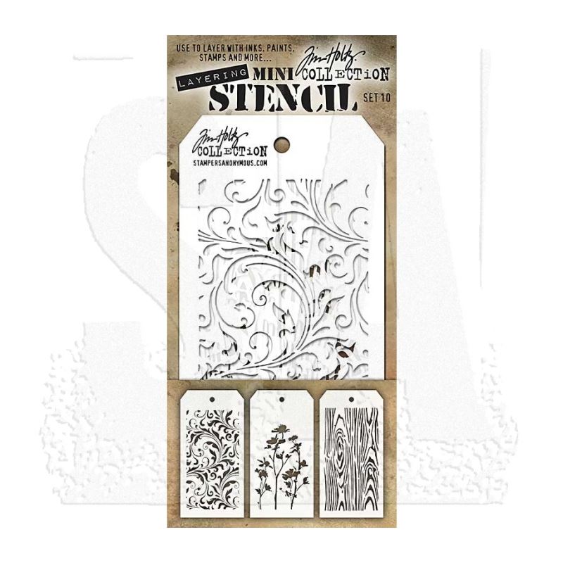 Tim Holtz - Mini Stencil Set 10