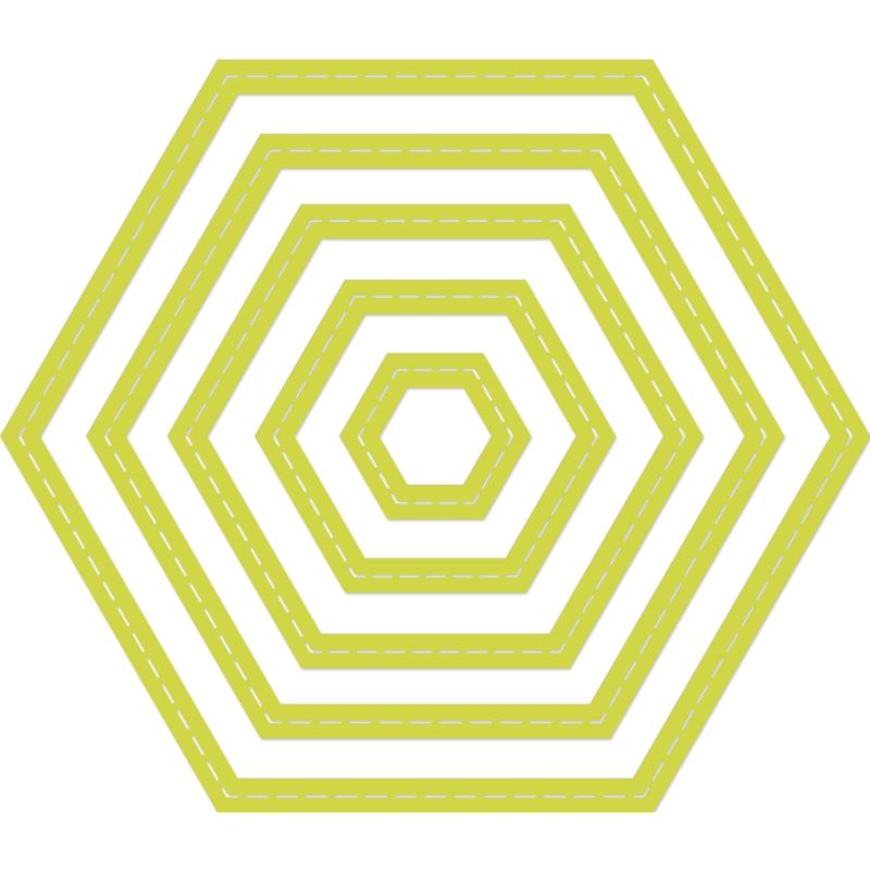 Decorative Die Stitched Hexagon