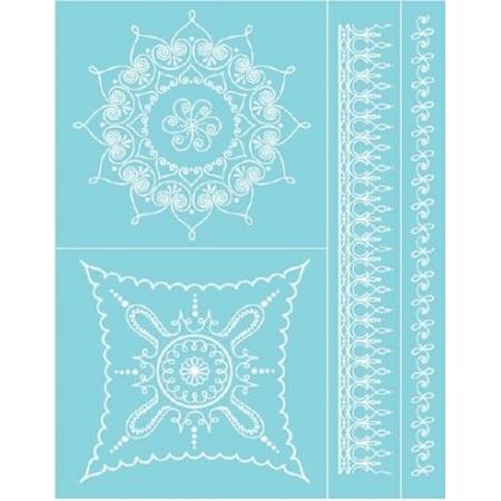 Glass Silkscreen Scrolls & Swirls