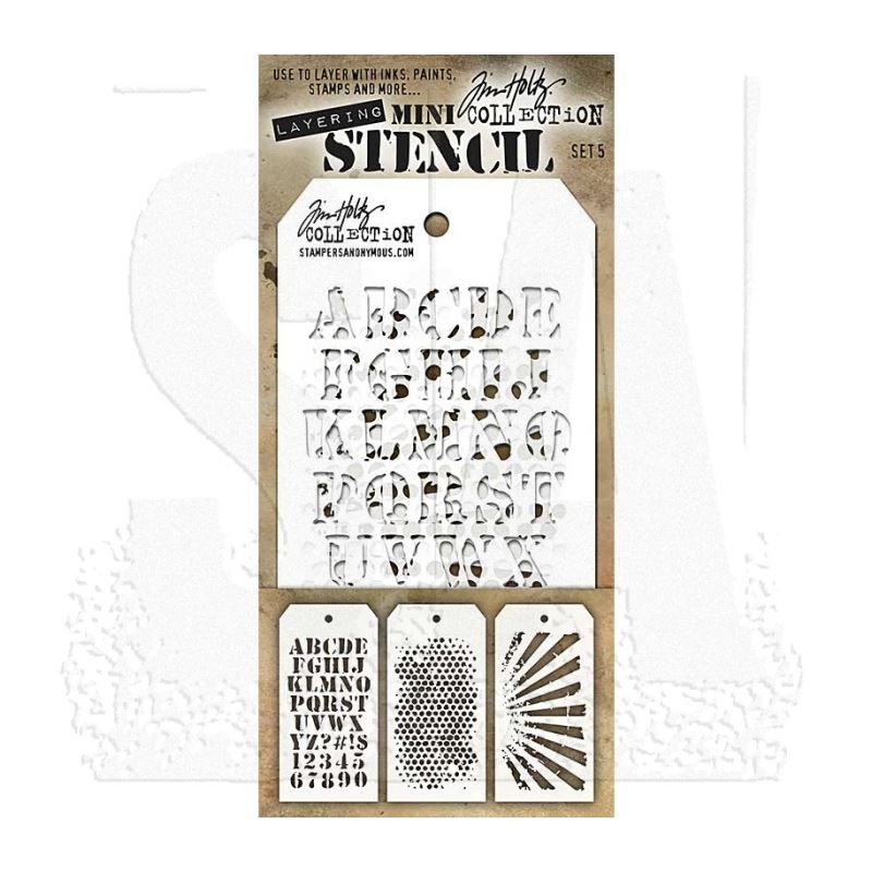 Tim Holtz - Mini Stencil Set 5