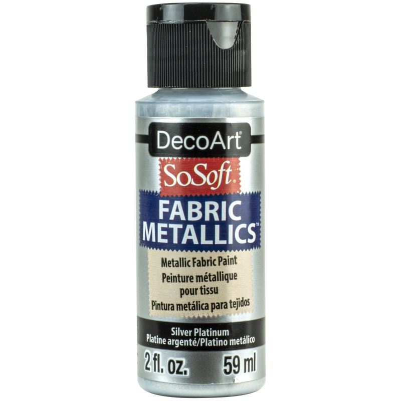 DecoArt Silver Platinum 2oz Fabric Metallics Paint