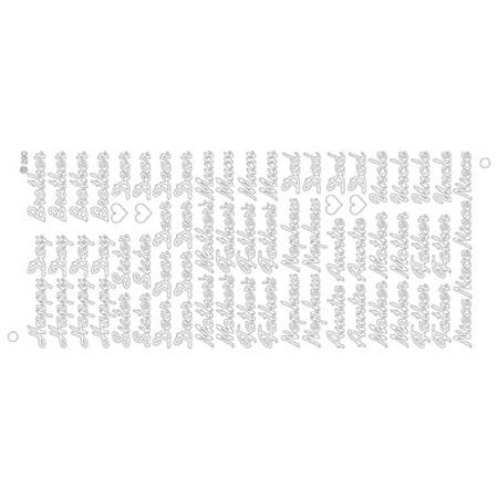 Dear Mother/Father/Auntie- Pack of 10 Silver on Silver Peel offs