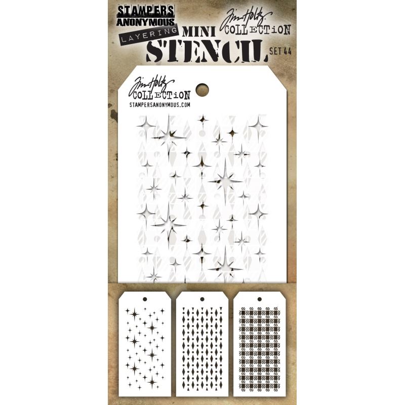 Tim Holtz - MINI STENCIL SET 44 ( 3 EA.)Stencils