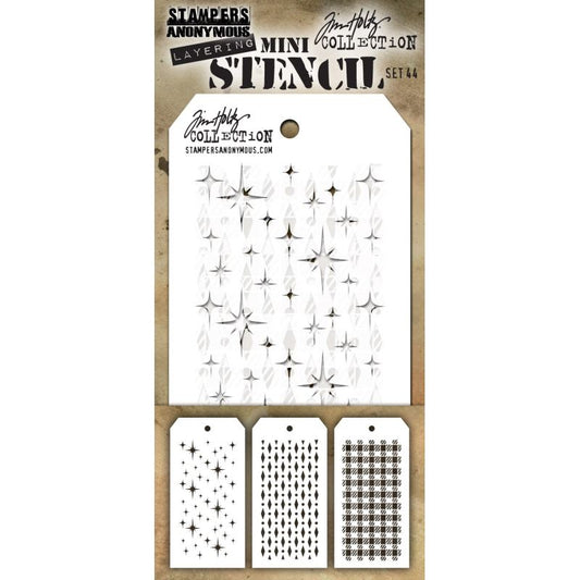 Tim Holtz - MINI STENCIL SET 44 ( 3 EA.)Stencils