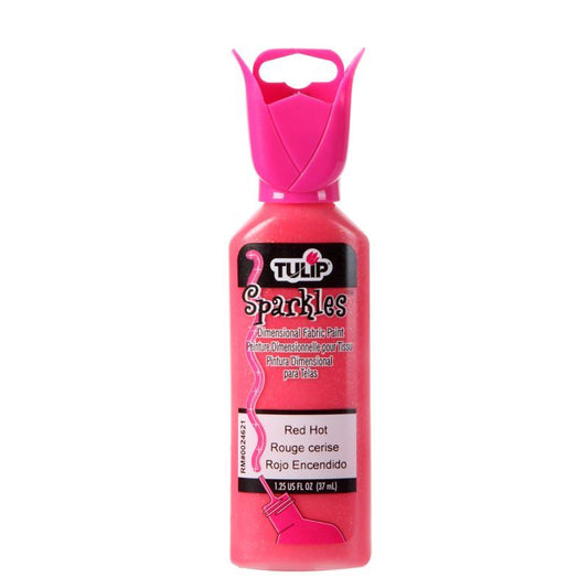 Tulip Sparkles Red Hot Dimensional Fabric Paint 1.25oz