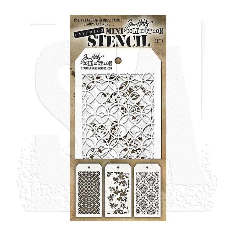 Tim Holtz - Mini Stencil Set 4