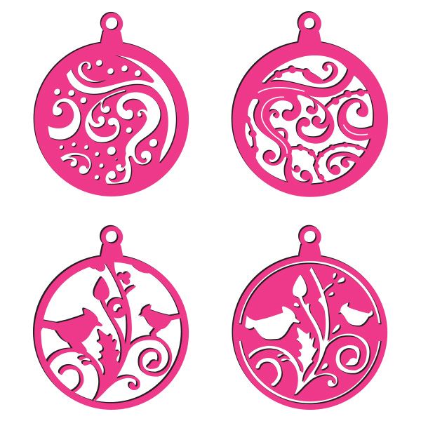 Swirls & Birds Bauble Tags