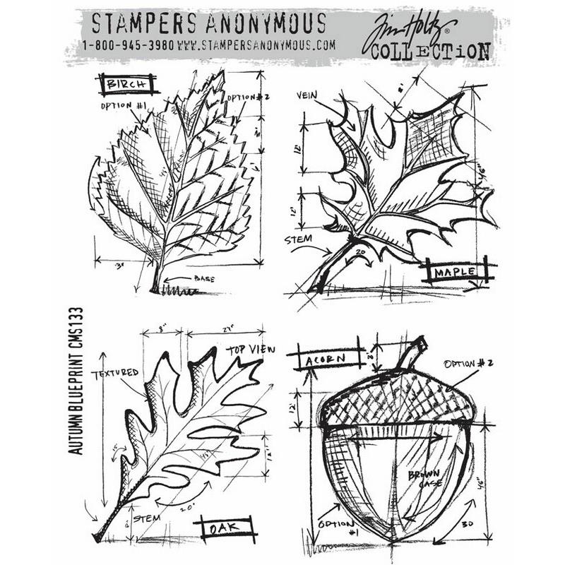 Tim Holtz - Autumn Blueprint- Stamp