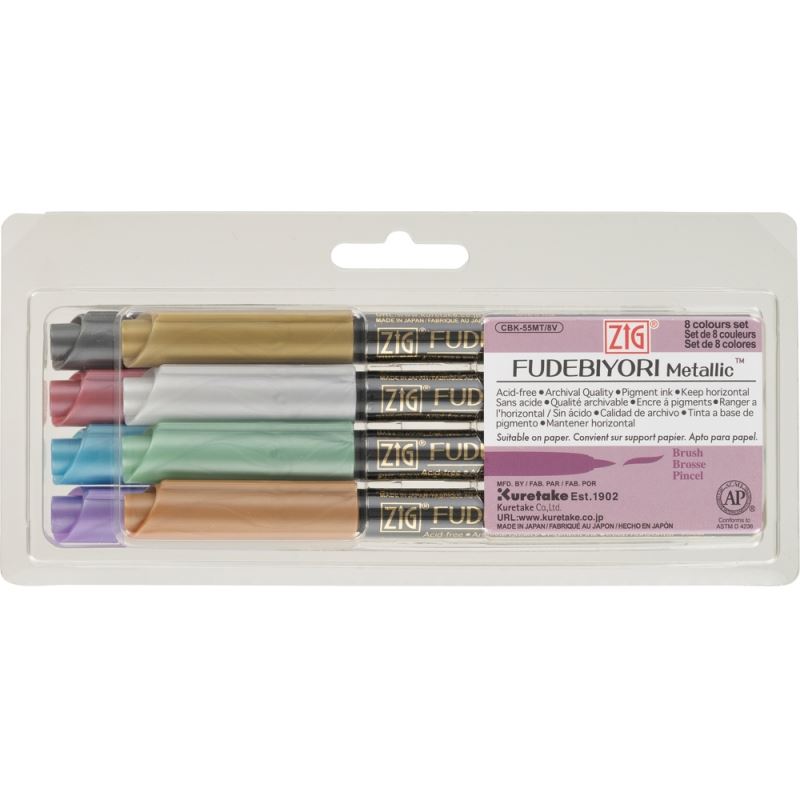 ZIG Fudebiyori x8 Metallic8 Colour Set