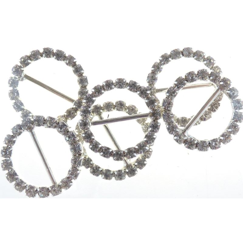 Diamant Effect Buckles Round - 6 Pieces