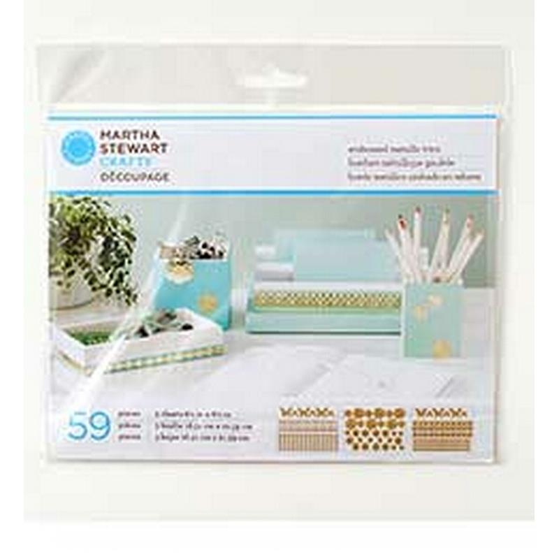 Martha Stewart Crafts Decoupage Embossed Metallic Trims - Flowers