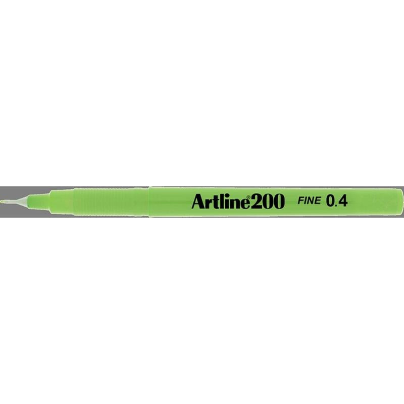 Artline EK200 Yellow Green 0.4 pen Sold in boxes of 12s