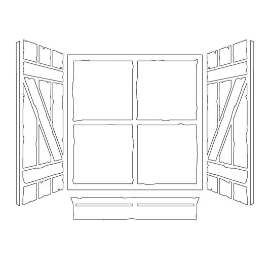 Through the Window - 6" x 8" MajeMask Stencil