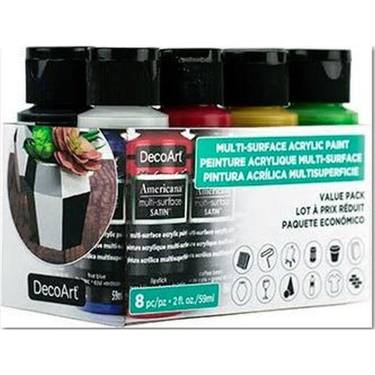 DecoArt 8 Colour Americana Multi-Surface Value Pack