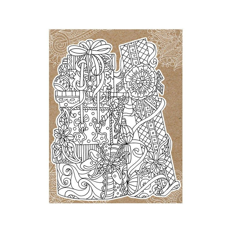 Paper House Productions - Diecut Colouring Card - Gifts