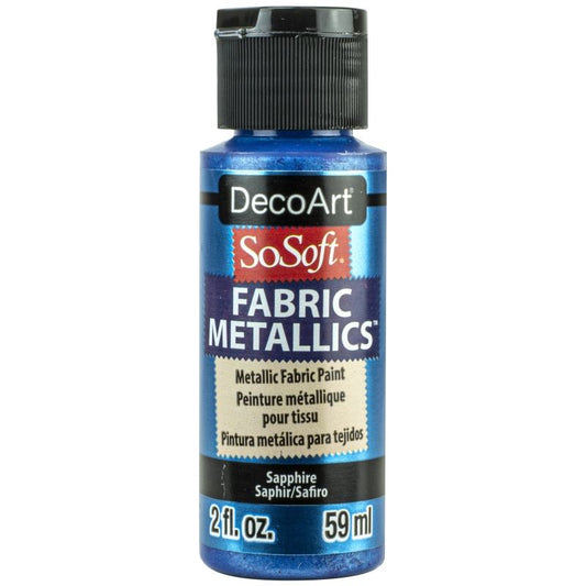 DecoArt Sapphire 2oz Fabric Metallics Paint