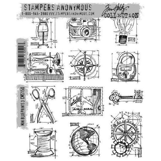 Tim Holtz - Mini Blueprints 3- Stamp