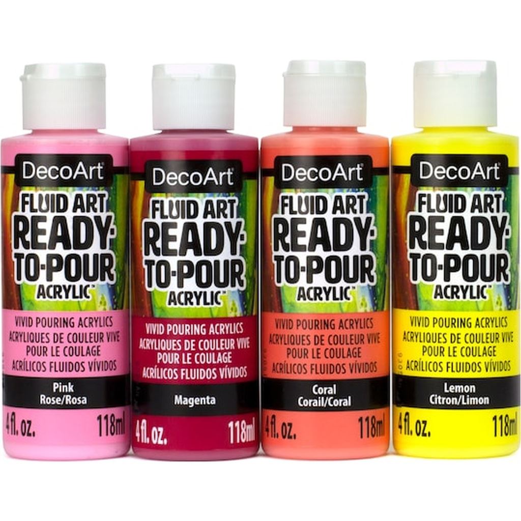 DecoArt 4 Colour Fluid Art Sweet Treat Pouring Value pack
