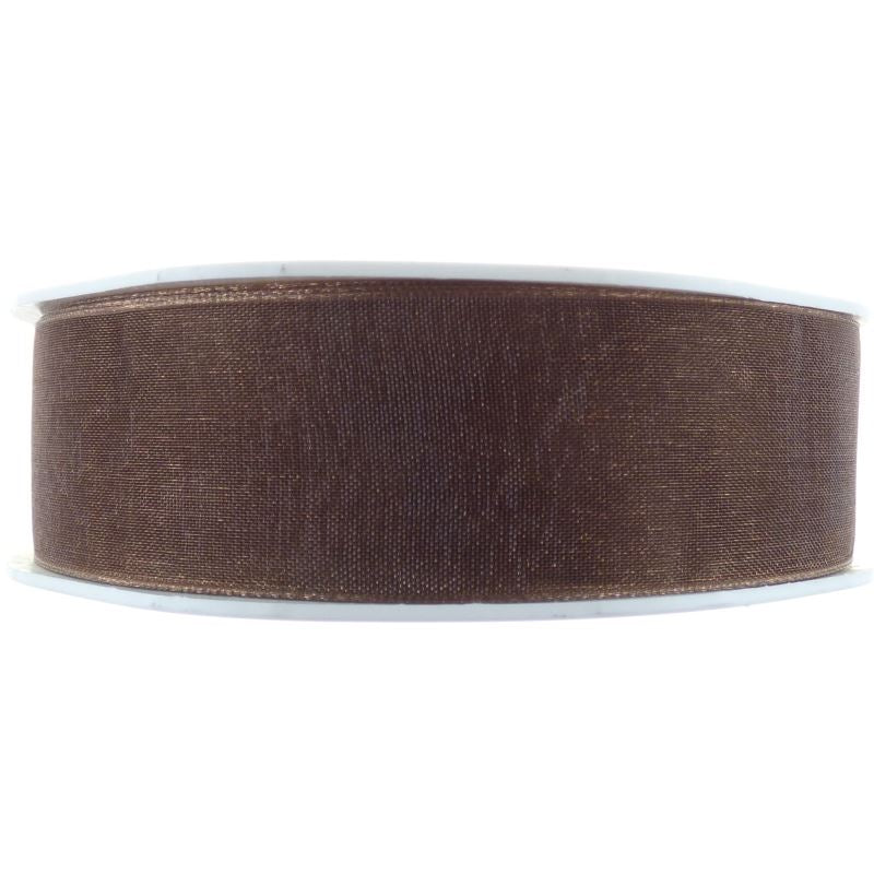 Woven Edge Ribbon Choco No.58 - 10mm x 20m