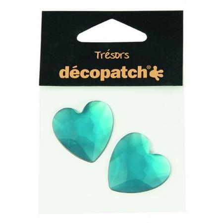 Pack of 2 hearts, 3cm Blue