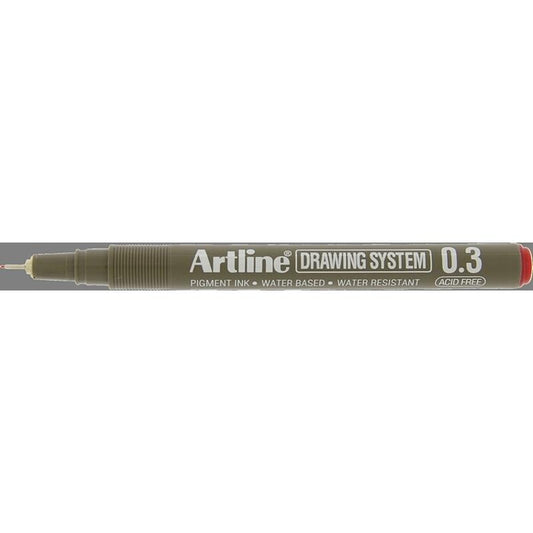 EK233 0.3 Drawing Pen red Sold in boxes of 12s