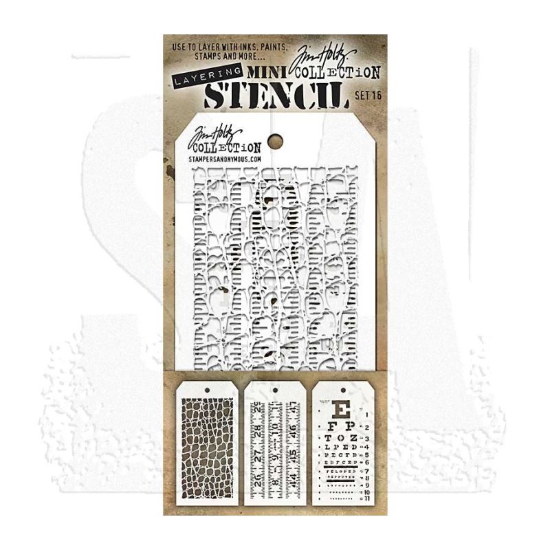 Tim Holtz - Mini Stencil Set 16