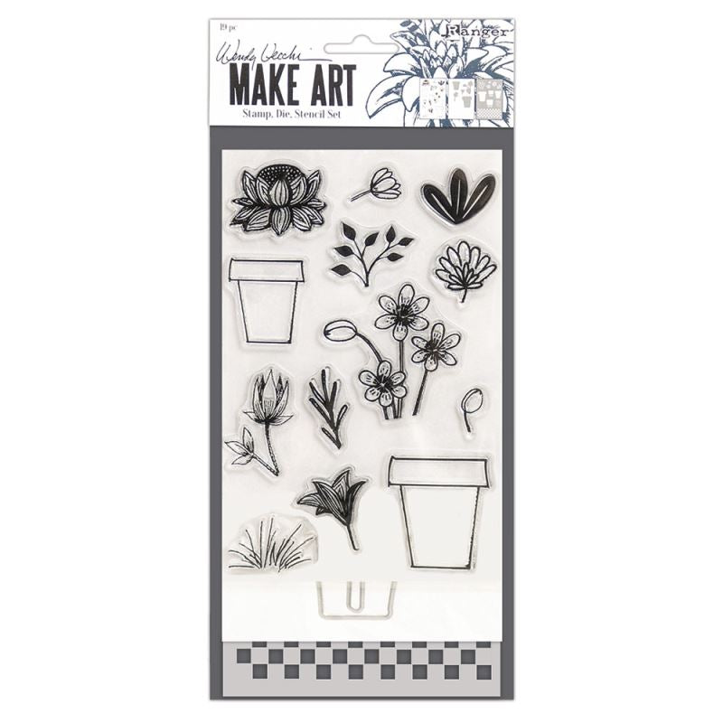 Wendy Vecchi Stamp Die Stencil Set Flower Pot