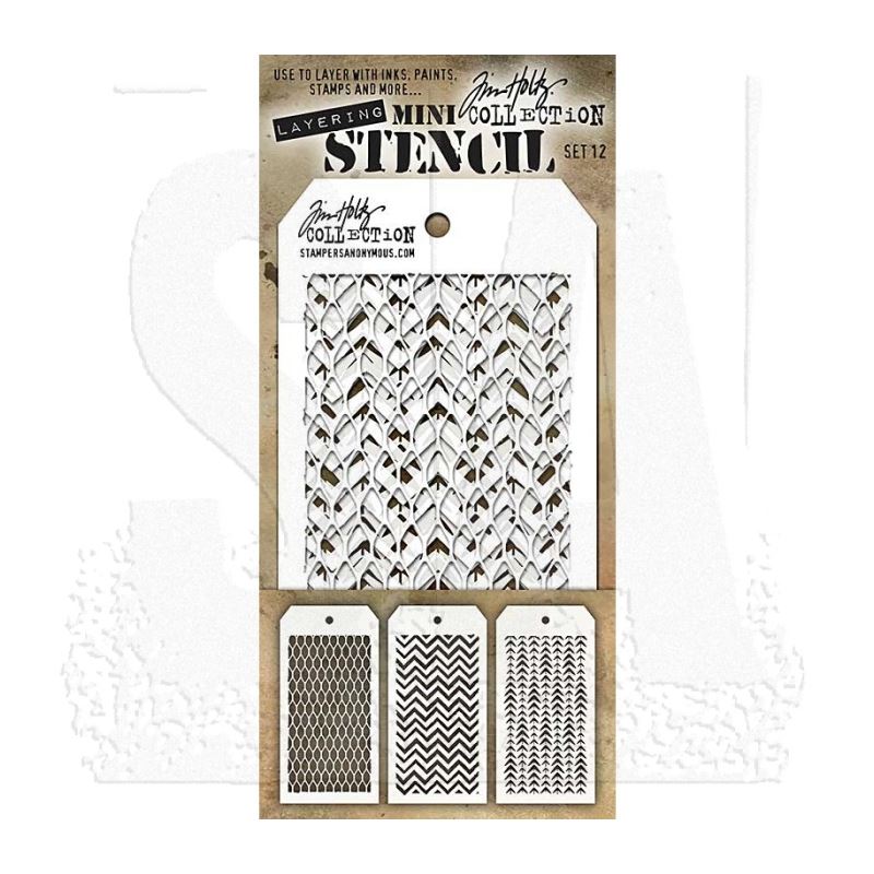 Tim Holtz - Mini Stencil Set 12