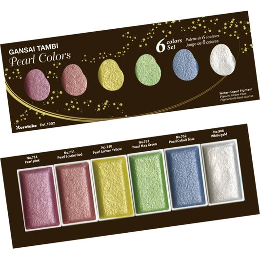 Gansai Tambi Pearl Colours x6 Set6 Colour Set - Pearl