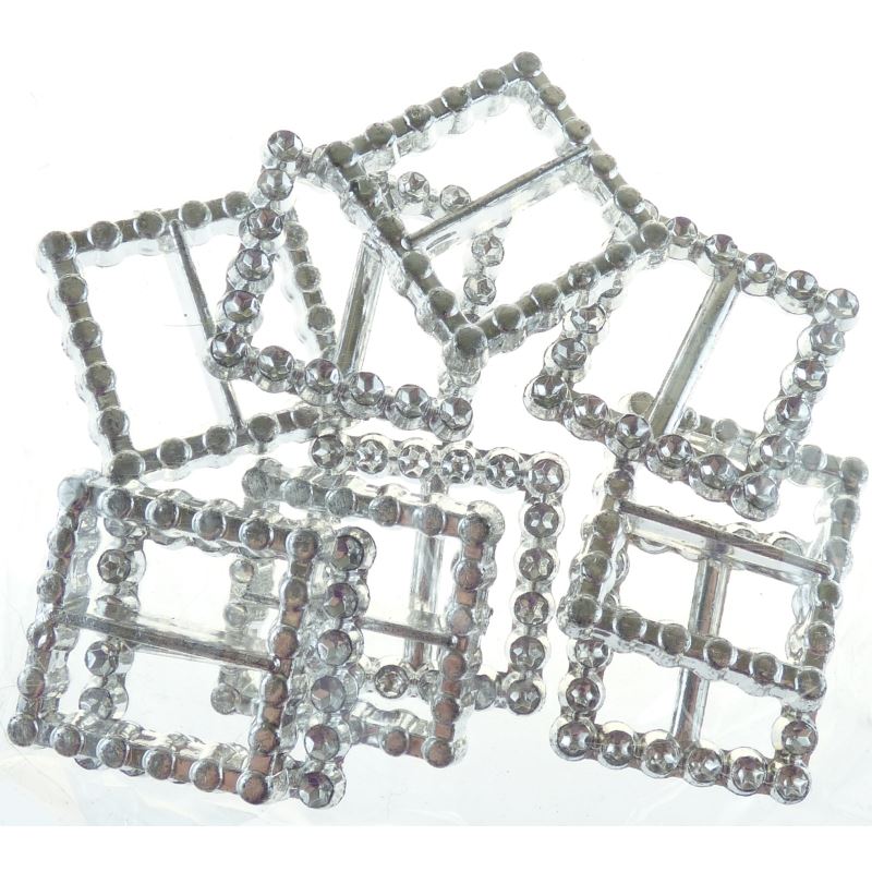 Diamant Effect Buckles 2.4cm Square - 10 pieces