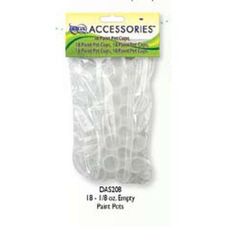 DecoArt Empty Fillable Paint pots (18 x 1/8 oz)