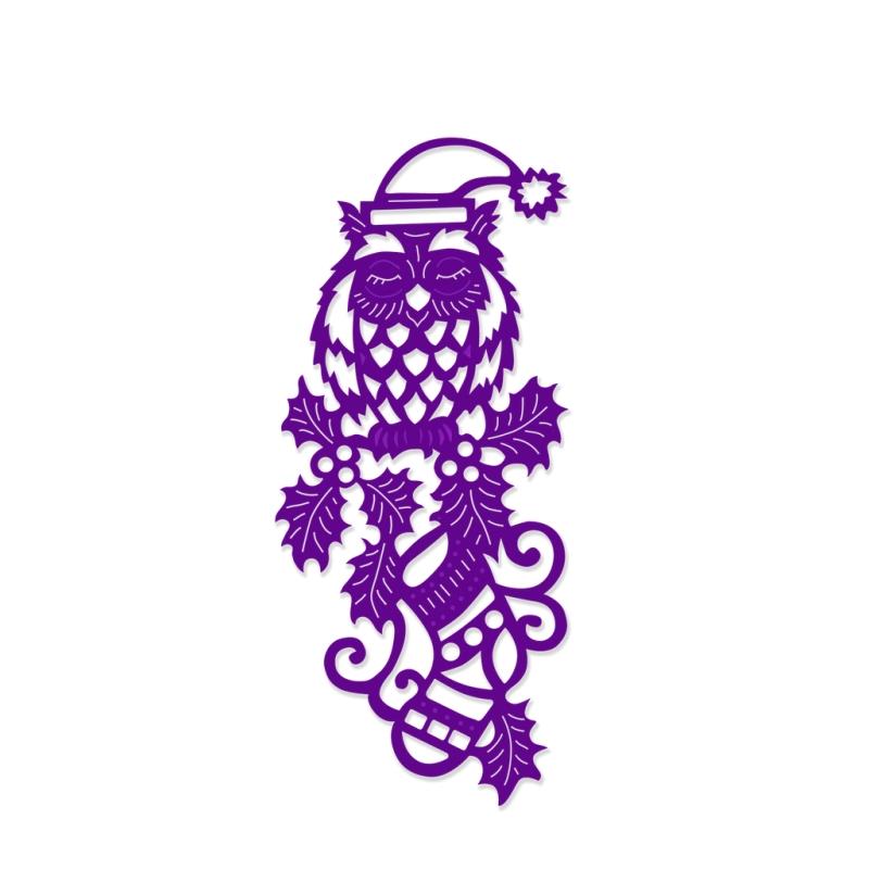 Cute Owl with Stocking Cutting Die