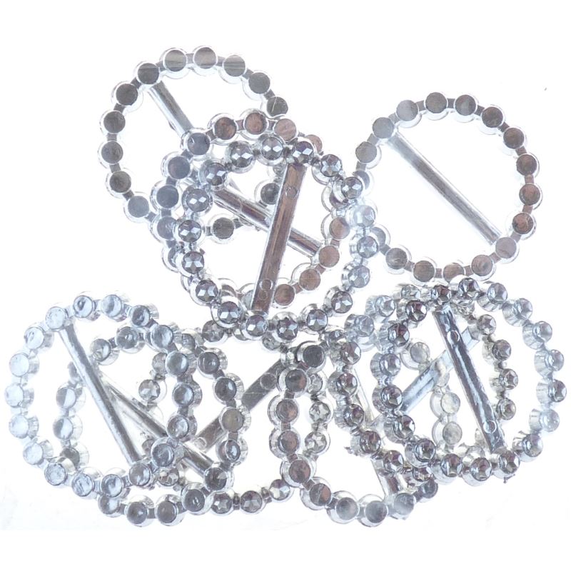 Diamant Effect Buckles 3.0cm Round - 10 pieces