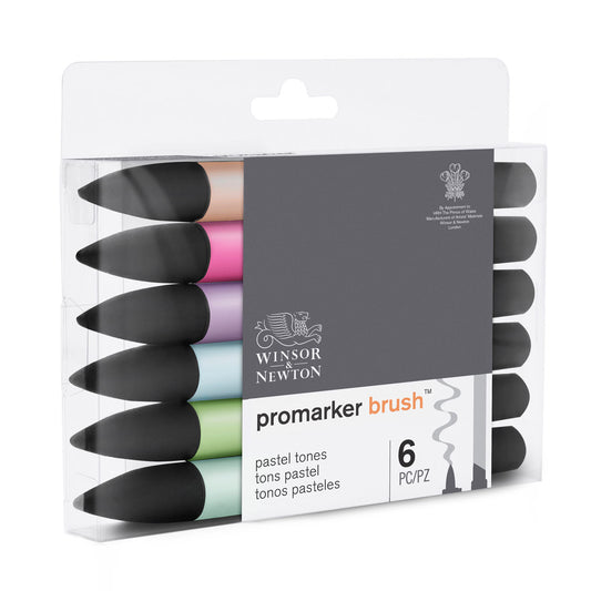 Winsor and Newton Promarker Brush 6 Set -Pastel Tones