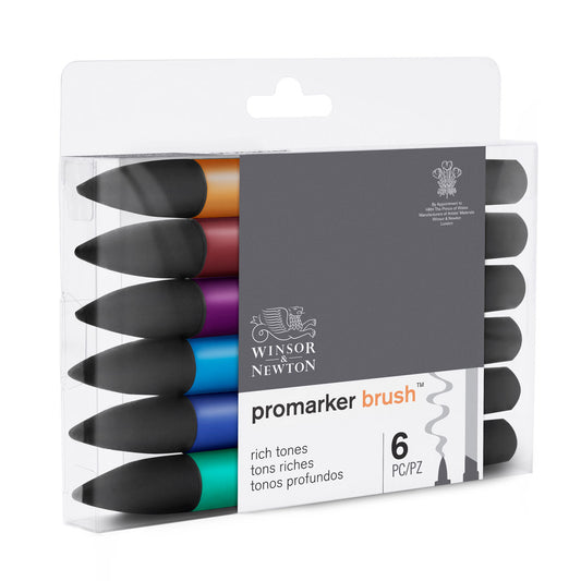 Winsor and Newton Promarker Brush 6 Set -Rich Tones