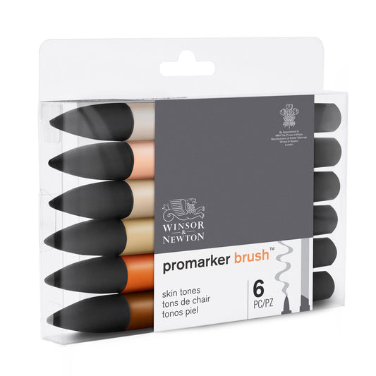 Winsor and Newton Promarker Brush 6 Set -Skin Tones