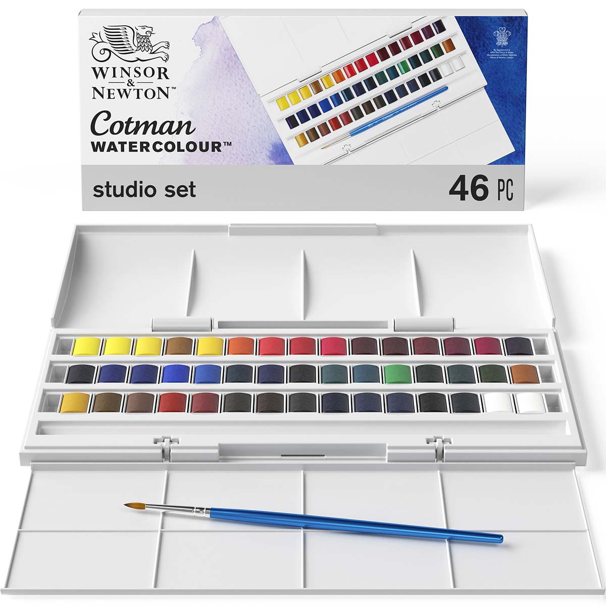 Winsor & Newton Cotman Watercolours Half Pan Studio Set - 45 Half Pans