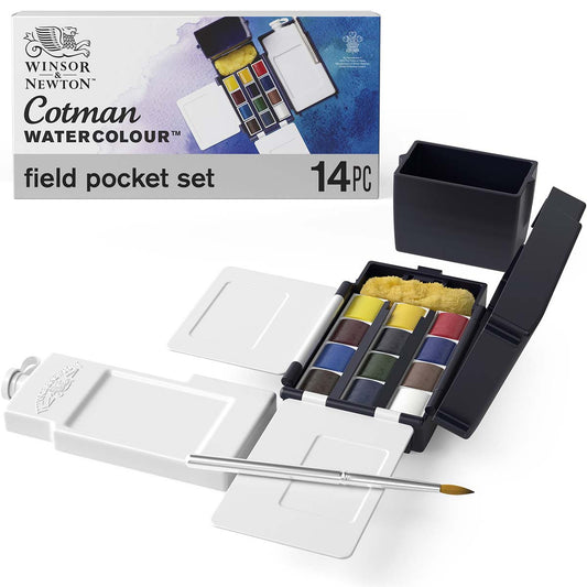 Winsor & Newton Cotman Watercolours Field Box - 12 Half Pans