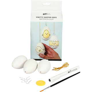 Pretty Easter Eggs, watercolour decoration, 1 set