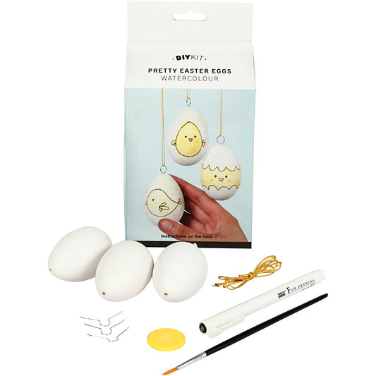 Pretty Easter Eggs, watercolour decoration, 1 set