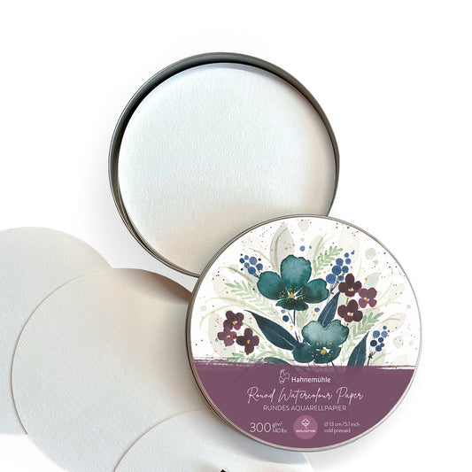 Hahnemuehle Expression Round Watercolour Tin Set 300gsm Paper 13cm