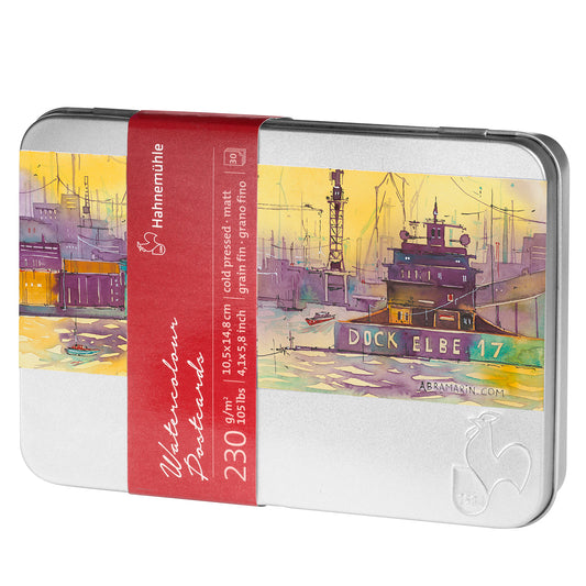 Hahnemuhle Watercolour Postcard Tin 10.5x14.8cm Cold Press