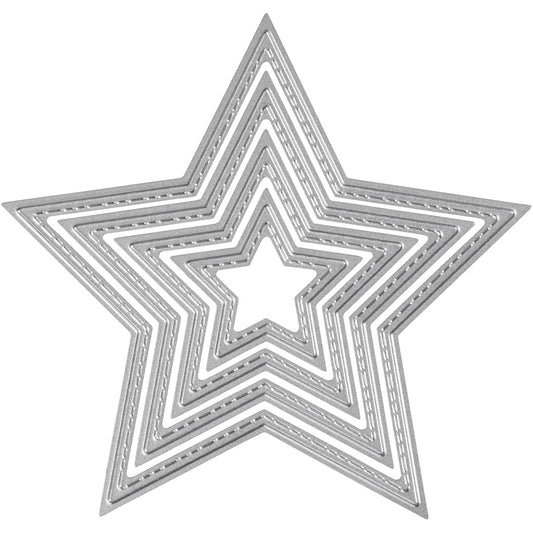 Die Cut and Embossing Folder, star, dia. 3,5-11,5 cm, 1 pc