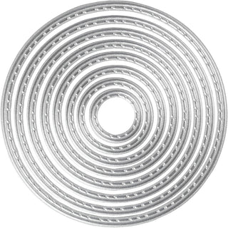 Die Cut and Embossing Folder, circle, dia. 1,5-7 cm, 1 pc