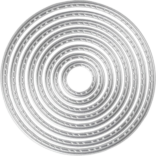 Die Cut and Embossing Folder, circle, dia. 1,5-7 cm, 1 pc
