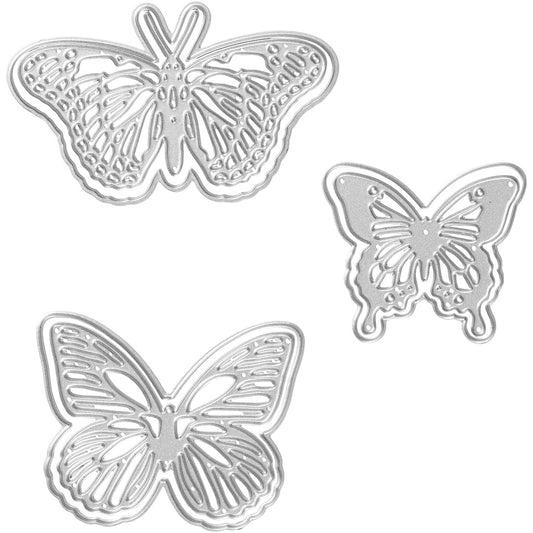 Die Cut and Embossing Folder, butterfly, size 5x4,5+6,5x5+8x4,5 cm, 1 pc