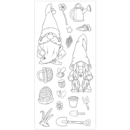 Gardening Gnomes Match It Rubber Stamp Set